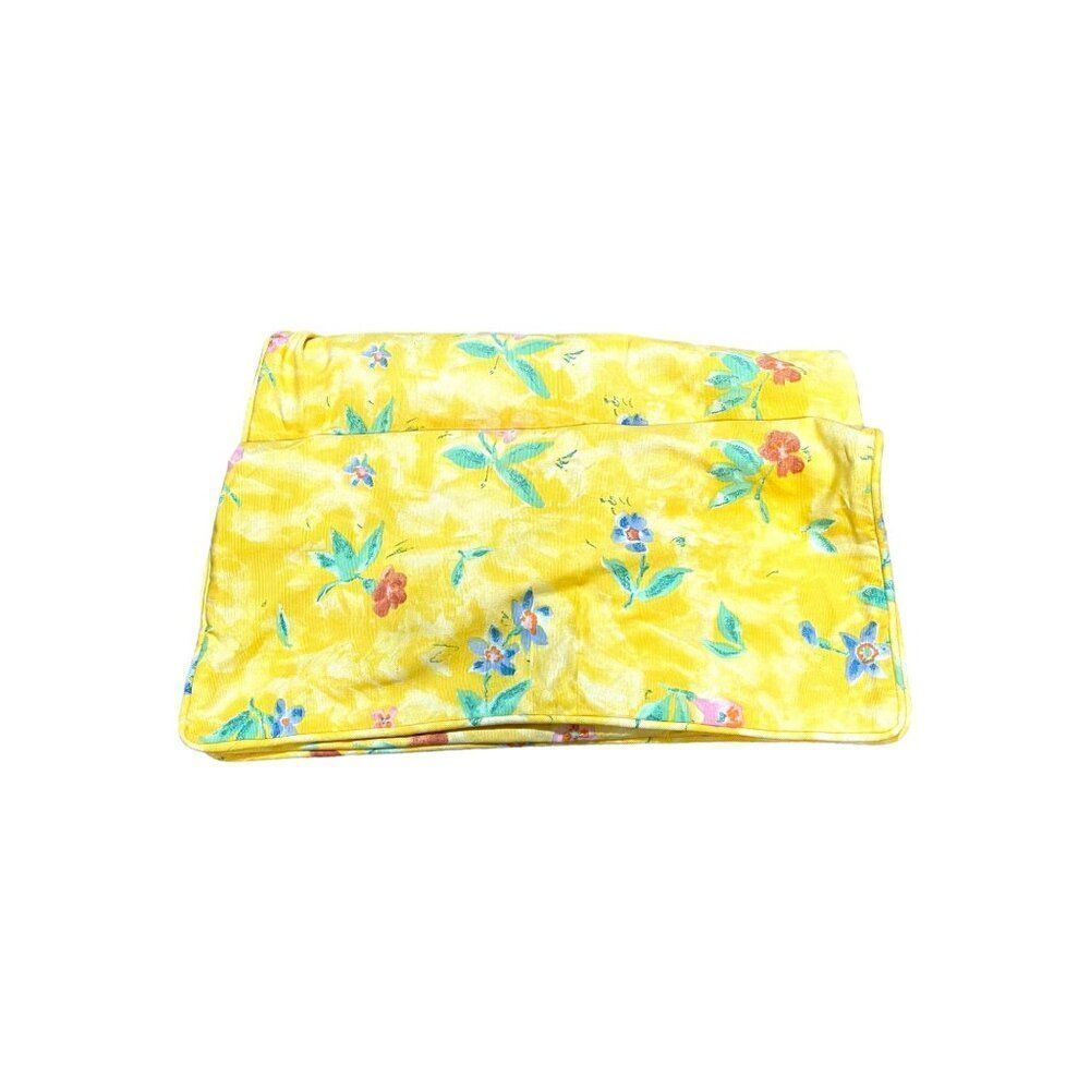 Indoor Outdoor Canvas Large 22" Yellow Floral Pillow Shams Pillowcase Patio